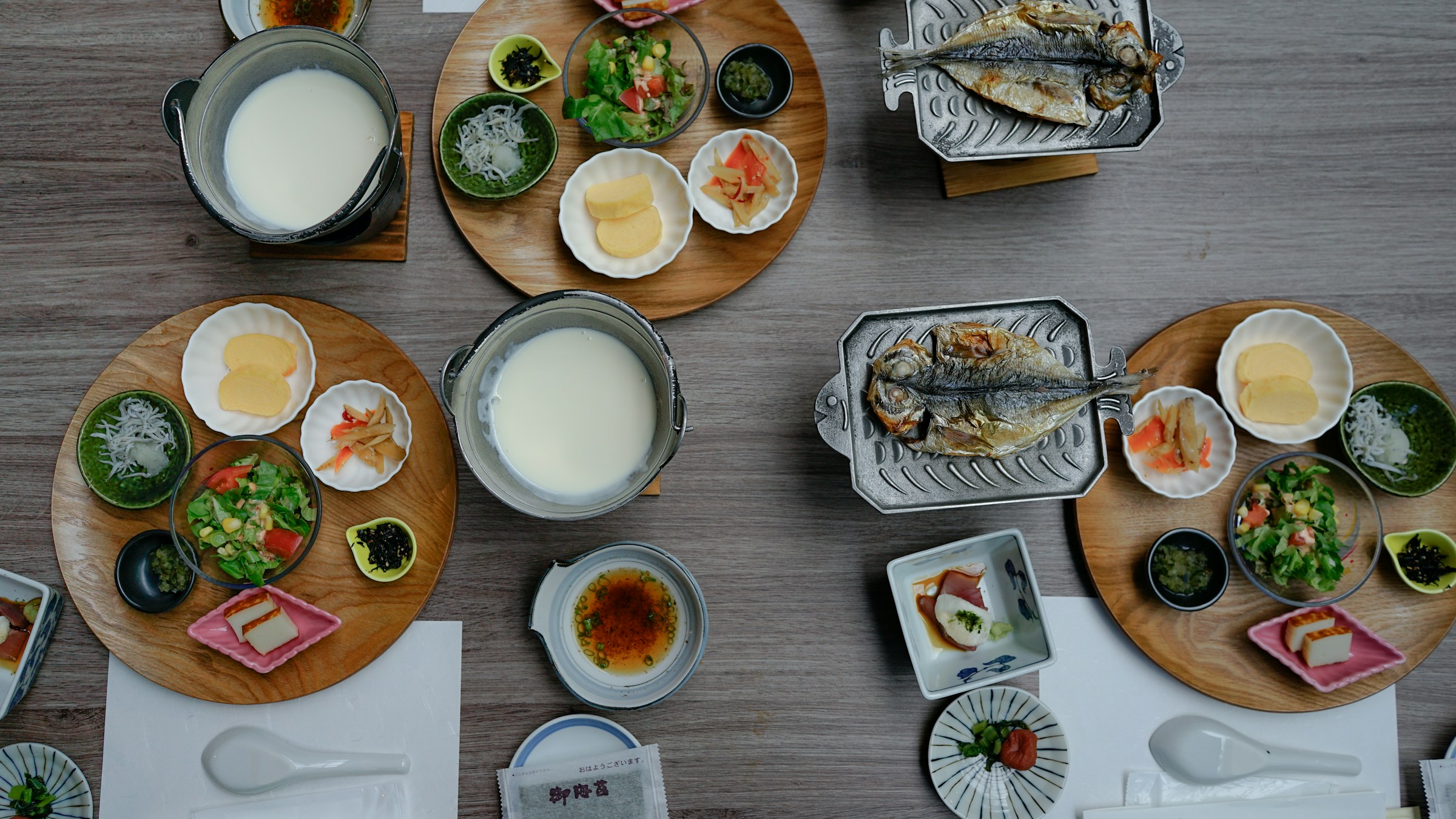 Japanese ingredients arranged on a prep table